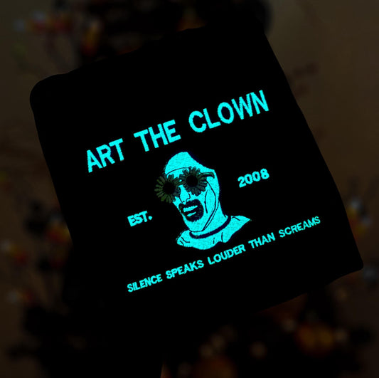 Glow In The Dark Clown Embroidered Crewneck | Horror Art Sweatshirt | Halloween Clown Jumper | Halloween Sweatshirt | Halloween Clothing