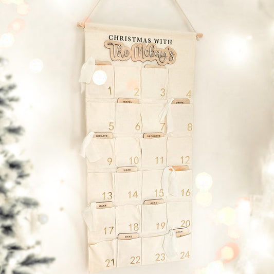 Fabric Advent Calendar | Christmas Advent Calendar | Advent Calendar With Pockets | Xmas Countdown Calendar | Advent Activity Cards