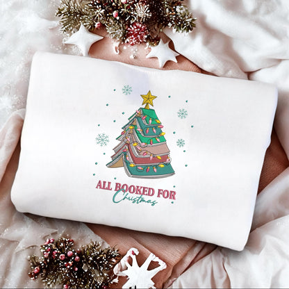 Bookish Christmas Embroidered Jumper | Embroidered Christmas Hoodie | Christmas Jumper | Stocking Filler | Festive Sweatshirt
