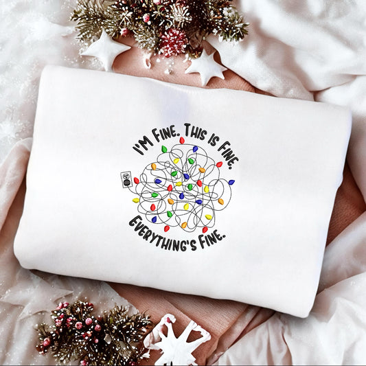 Funny Christmas Lights Embroidered Jumper | Embroidered Christmas Hoodie | Christmas Jumper | Stocking Filler | Festive Sweatshirt