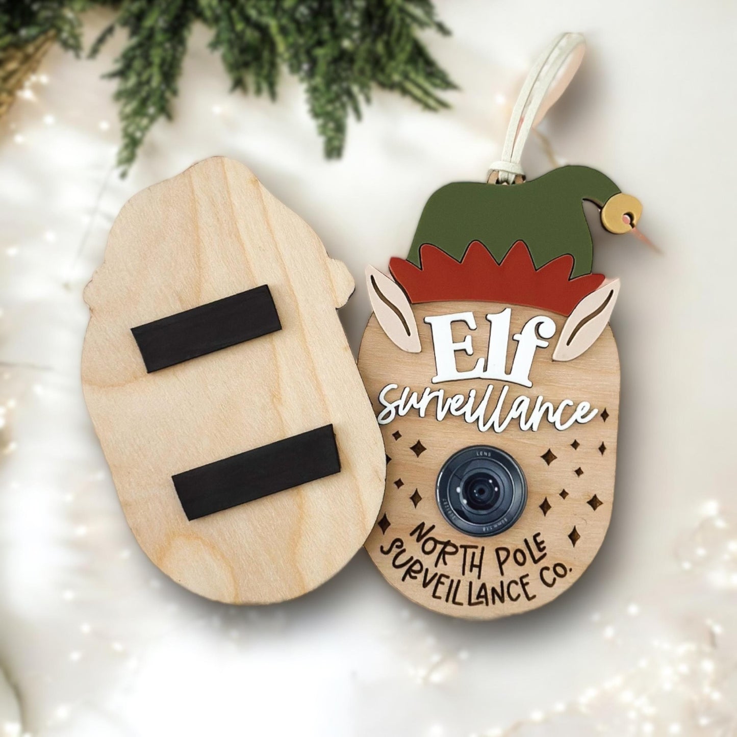 Elf Surveillance Wooden Bauble | Elf Bauble | Cheeky Elf | Elf Cam | Santa Camera | Santa Cam | Merry Christmas | Christmas Ornament