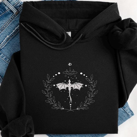 Embroidered Fourth Wing Jumper, Basgiath Sweatshirt, Dragon Rider Gift, Cozy Book Lover Apparel, Fantasy Wear