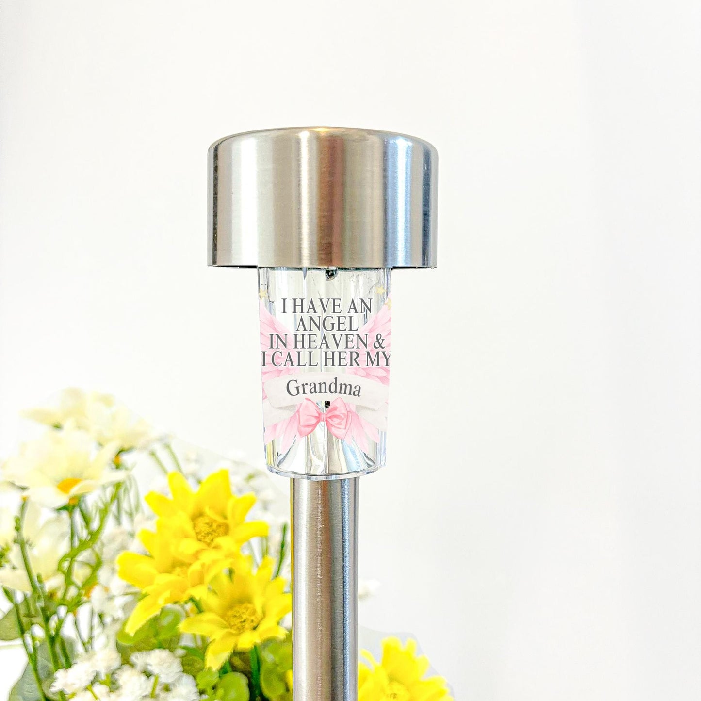 Personalised Memorial Solar Light with Photo | Grave Light for Loved One | Garden Remembrance Gift | Custom Angel Wing Grave Marker