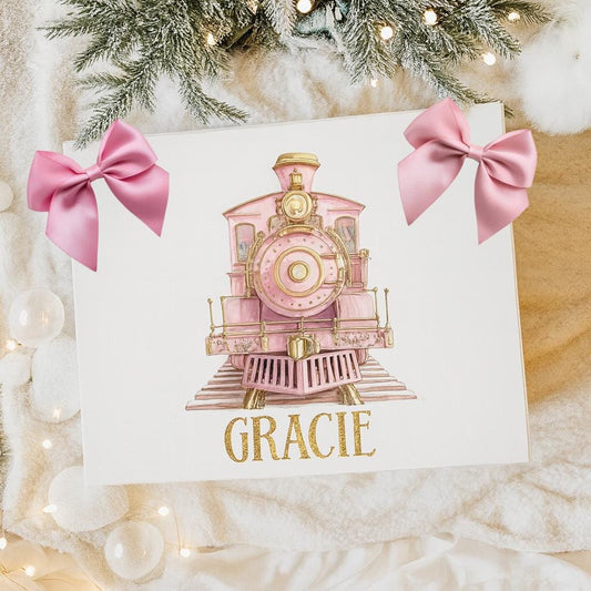 Personalised Christmas Eve Box – Pink North Pole Express Gift Box – Magnetic Keepsake Box – Custom Xmas Box for Kids – Lapland Delivery