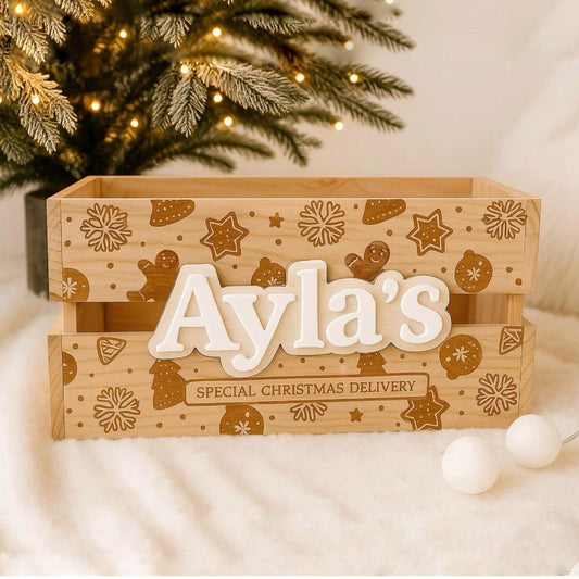 Personalised Wooden Christmas Eve Box | Night Before Christmas | Personalised Christmas Eve Crate | Customised Order | Laser Engraved