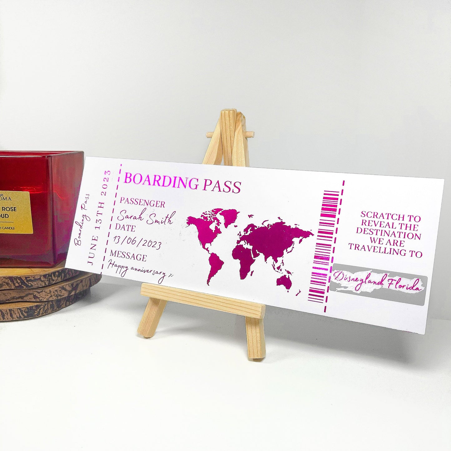 PERSONALISED SCRATCHARD SUPRISE BOARDING TICKET