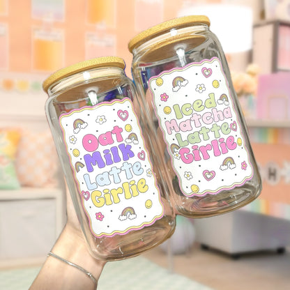 ICED MATCHA LATTE GIRLIE 16OZ GLASS CAN