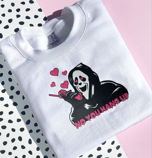 SCREAM NO YOU HANG UP GHOST FACE PRINTED CREWNECK/HOODIE