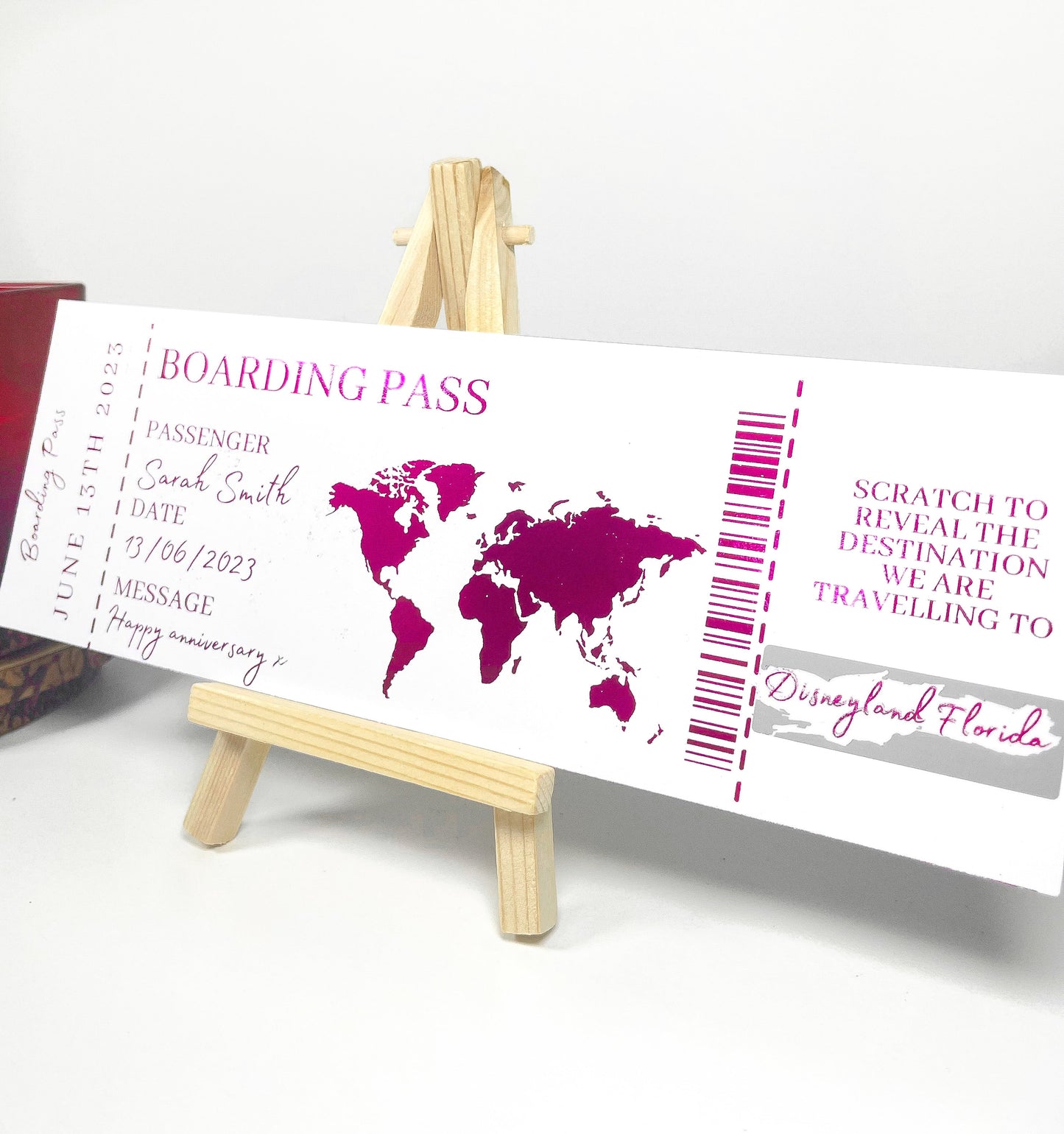PERSONALISED SCRATCHARD SUPRISE BOARDING TICKET