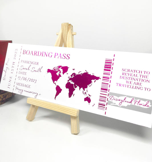 PERSONALISED SCRATCHARD SUPRISE BOARDING TICKET