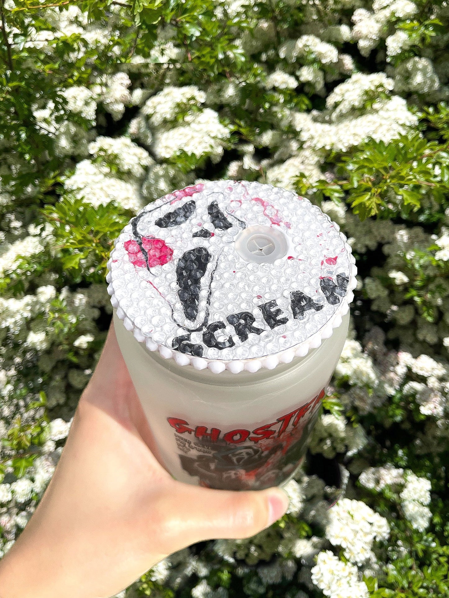 I LOVE HORROR MOVIES 16OZ FROSTED GLASS CAN