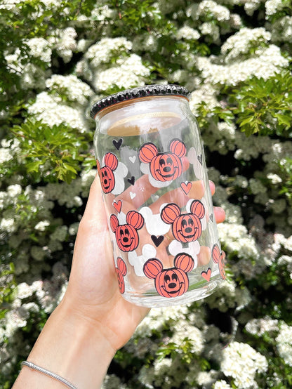 16OZ PUMPKIN GLASS CAN