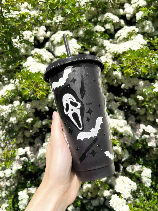 BLACK 24OZ GHOST FACE COLD CUP