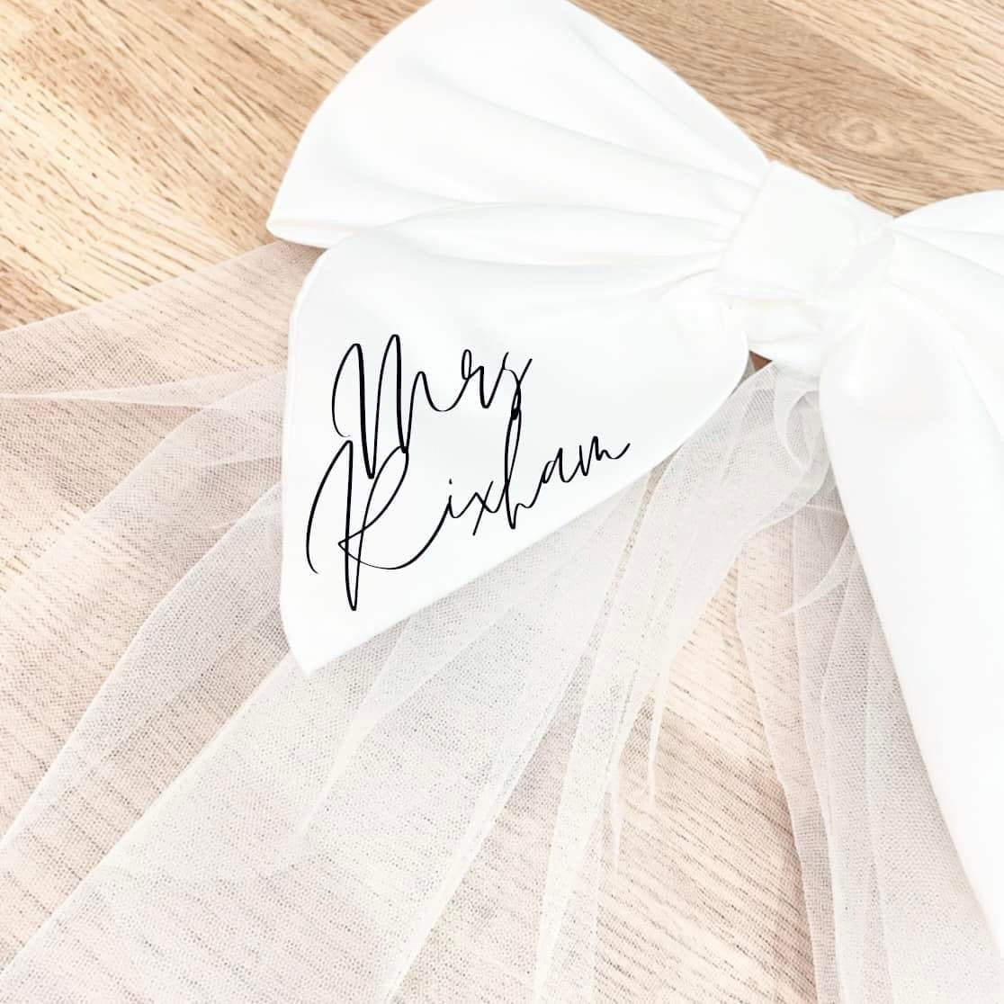 PERSONALISED HEN DO WEDDING VEIL BOW