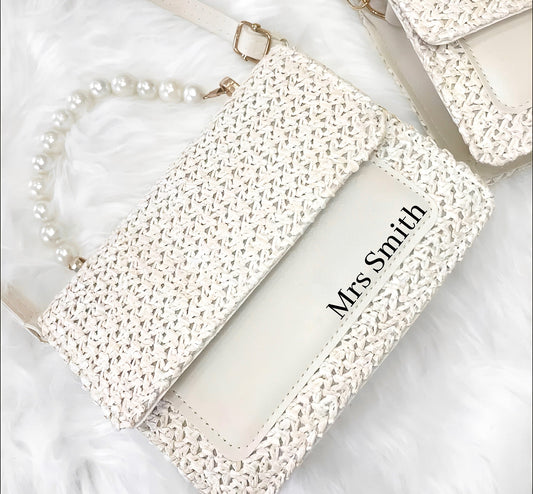 PERSONALISED PEARL BRIDAL BAG