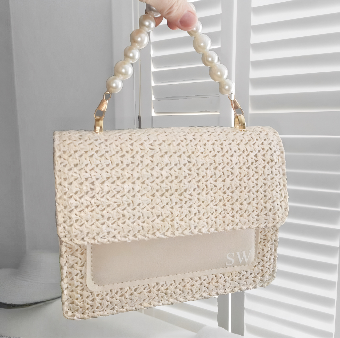 PERSONALISED PEARL BRIDAL BAG