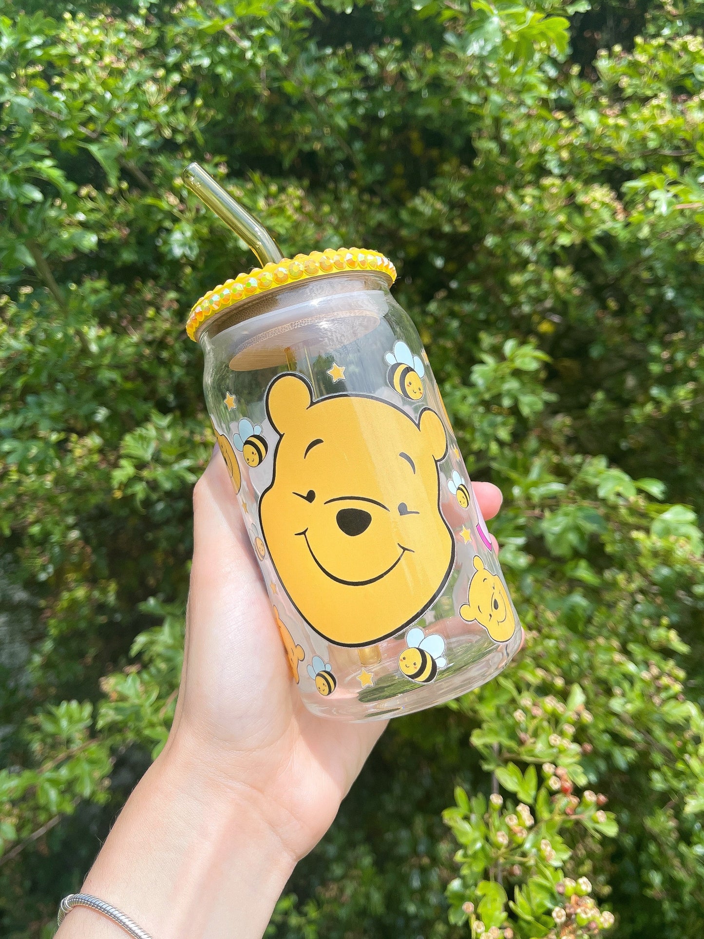 SPRING HONEY BEAR 16OZ GLASS CAN