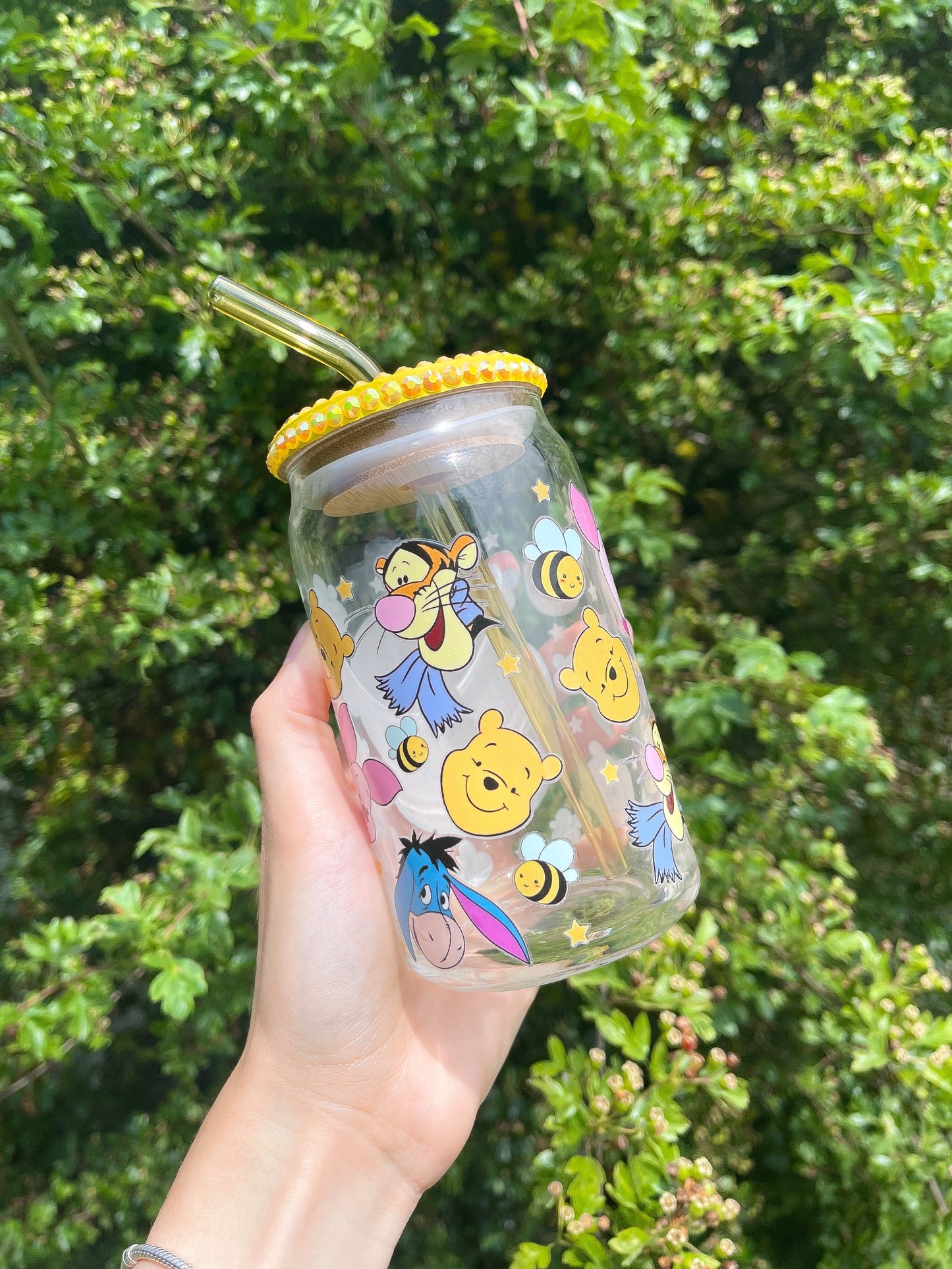 SPRING HONEY BEAR 16OZ GLASS CAN