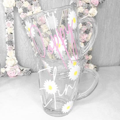 PERSONALISED DAISY GLASS MUG