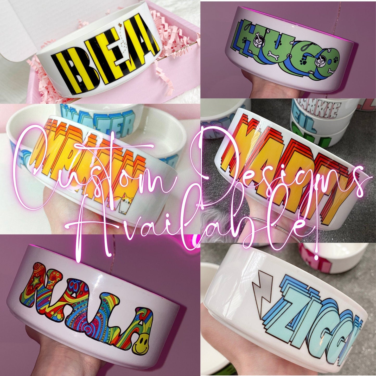 PERSONALISED FUNKY DOG/PET BOWL