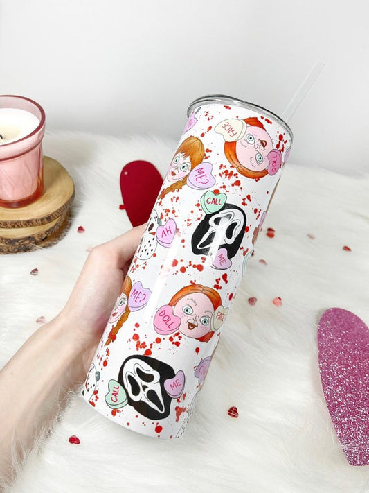 Horror Valentines Ghost Face 20oz Skinny Tumbler