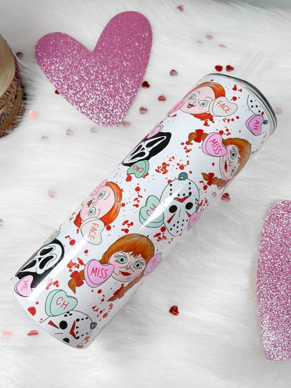 Horror Valentines Ghost Face 20oz Skinny Tumbler
